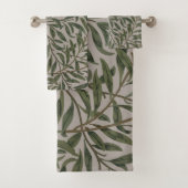 Willow Boughs - Green Brown Aqua Bad Handdoek (Insitu)