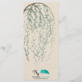 Willow Branch op Linnen Bruiloft Menu (Achterkant)