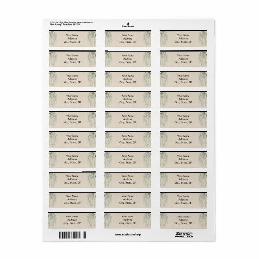 Willow Branch op linnen Etiket (Full Sheet)