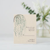 Willow Branch op Linnen Reactiekaart RSVP Kaartje (Staand voorkant)