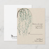 Willow Branch op Linnen Reactiekaart RSVP Kaartje (Voorkant / Achterkant)