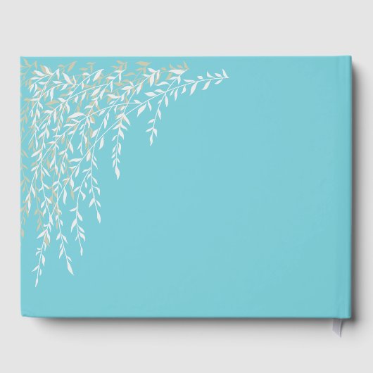 Willow Branches Robins Egg Blue Wedding Guest Book Gastenboek (Achterkant)
