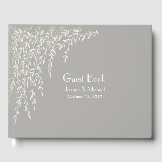 Willow Branches Taupe Wedding Guest Book Gastenboek (Voorkant)
