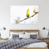Willow Catkins - Silver World Canvas Afdruk (Insitu (Slaapkamer))