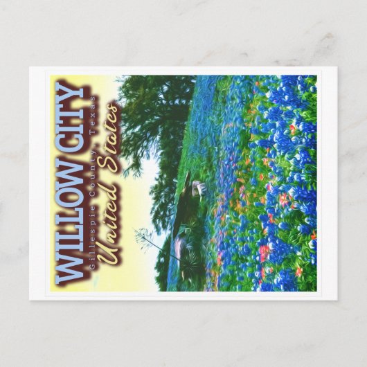 WILLOW CITY TEXAS - WILLOW CITY LOOP - BLUEBONNET BRIEFKAART (Voorkant)