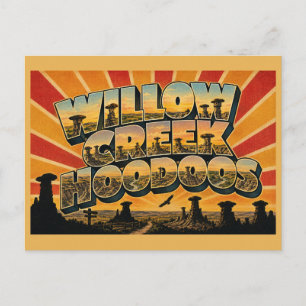 Willow Creek Hoodoos AB Zandsteen Pilaren Prairie Briefkaart