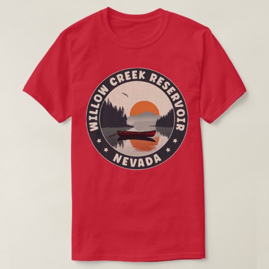 Willow Creek Reservoir Nevada zonsondergang T-shirt (Design voorkant)