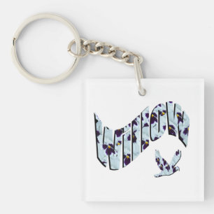 Willow, Dames naam, Floral Logo, Sleutelhanger