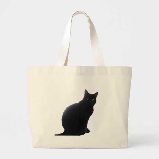 Willow de Zwarte Kat Grote Tote Bag (Voorkant)
