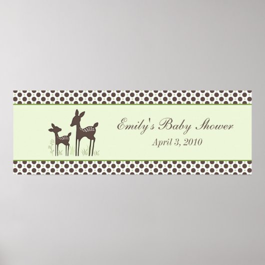 Willow Deer Baby shower Banner Poster (Voorkant)