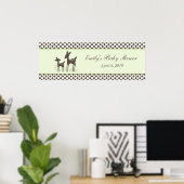 Willow Deer Baby shower Banner Poster (Thuiskantoor)