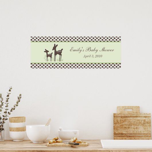 Willow Deer Baby shower Banner Poster (Keuken)