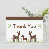 Willow Deer Baby shower Hartelijk dank Bedankkaart (Staand voorkant)