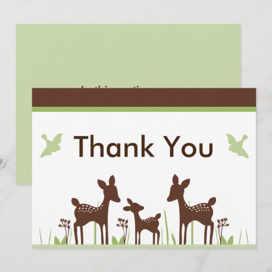 Willow Deer Baby shower Hartelijk dank Bedankkaart (Voorkant / Achterkant)