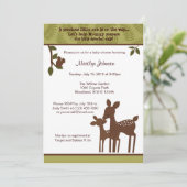 Willow Deer Baby shower Invitation forest woodland Kaart (Staand voorkant)