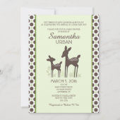 Willow Deer Green Baby shower Invitation Kaart (Voorkant)
