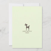Willow Deer Green Baby shower Invitation Kaart (Achterkant)