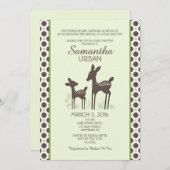 Willow Deer Green Baby shower Invitation Kaart (Voorkant / Achterkant)
