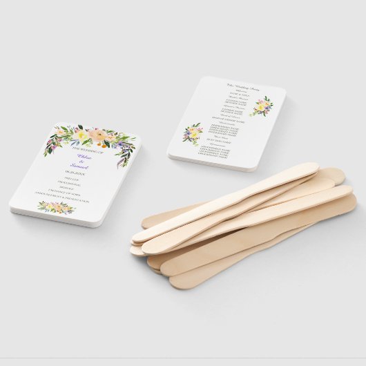 Willow en Floral bruiloft programma Handwaaier (Niet-gemonteerd)