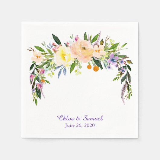 Willow en Flower Personalized Wedding Servet (Voorkant)
