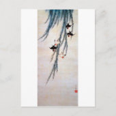 Willow en Swallow, Hokusai Briefkaart (Voorkant)