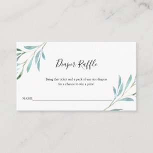 Willow Eucalyptus Baby Luier Raffle Informatiekaartje