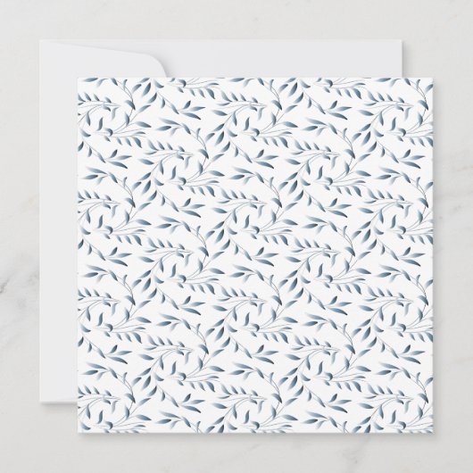 Willow Garden Elegante Blauw en Witte Bloemen Kaart (Voorkant)