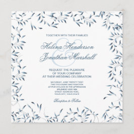 Willow Garden Elegante Blauw en Witte Bloemen Kaart