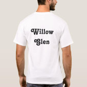 Willow Glen herhalen patroon retro letters san Jos T-shirt (Achterkant)