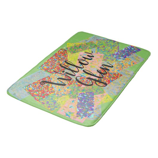 Willow Glen patchwork abstract art san Jose buurma Badmat (Gekanteld)