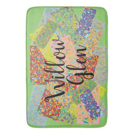 Willow Glen patchwork abstract art san Jose buurma Badmat (Voorkant Verticaal)