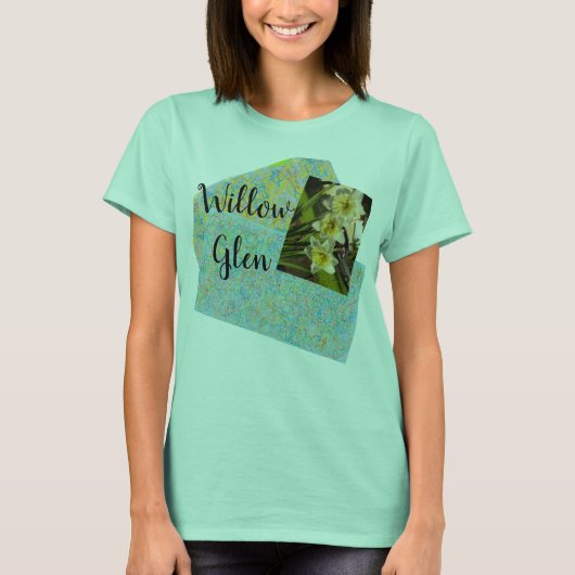 Willow Glen San Jose abstracte kunst, daffodils T-shirt (Voorkant)