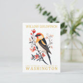 Willow Goldfinch Vogel van Washington Travel Briefkaart (Staand voorkant)