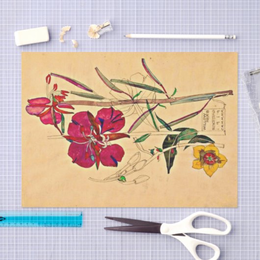 Willow Herb door Charles Mackintosh Tissuepapier (Craft)