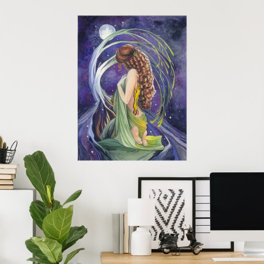 Willow, het Poster Moon en Night (Thuiskantoor)