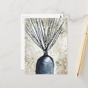 Willow in vaas waterverf briefkaart