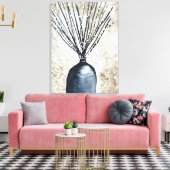 Willow in vaas waterverf canvas afdruk (Insitu (Woonkamer))