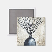 Willow in vaas waterverf magneet (Voorkant / Achterkant)