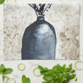 Willow in vaas waterverf theedoek (Gevouwen)