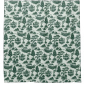 Willow Jade Garden met Pagode en boot Douchegordijn (Voorkant)