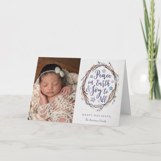 Willow Krans Gevouwen Vakantie Kaart (Voorkant)