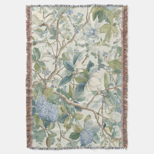 Willow Little Magnolia Wallpaper Floral Coastal  Deken (Voorkant Verticaal)