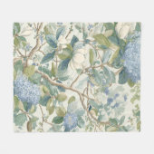 Willow Little Magnolia Wallpaper Floral Coastal  Fleece Deken (Voorkant (Horizontaal))