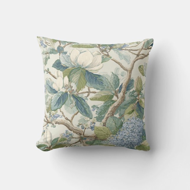 Willow Little Magnolia Wallpaper Floral Coastal  Kussen (Voorkant)