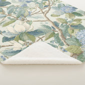 Willow Little Magnolia Wallpaper Floral Coastal  Sherpa Deken (3/4)
