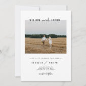 WILLOW Modern Minimal Square Photo Wedding Kaart (Voorkant)