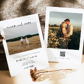 WILLOW Modern Minimal Square Photo Wedding Kaart