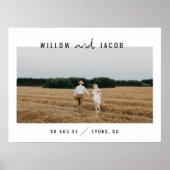 WILLOW Moderne Minimalistische Foto Bruiloft Welko Poster (Voorkant)