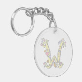 Willow monogram letter W naam en betekenis keyring Sleutelhanger (Voorkant Links)