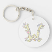 Willow monogram letter W naam en betekenis keyring Sleutelhanger (Voorkant)